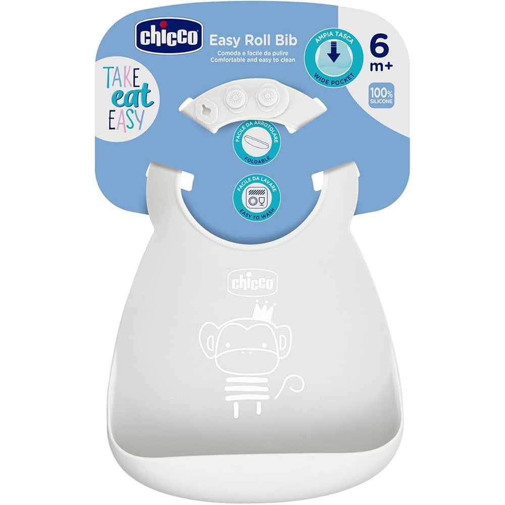 Chicco Bavaglino In Silicone Grigio 6+ Mesi