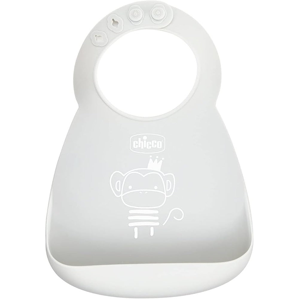 Chicco Bavaglino In Silicone Grigio 6+ Mesi