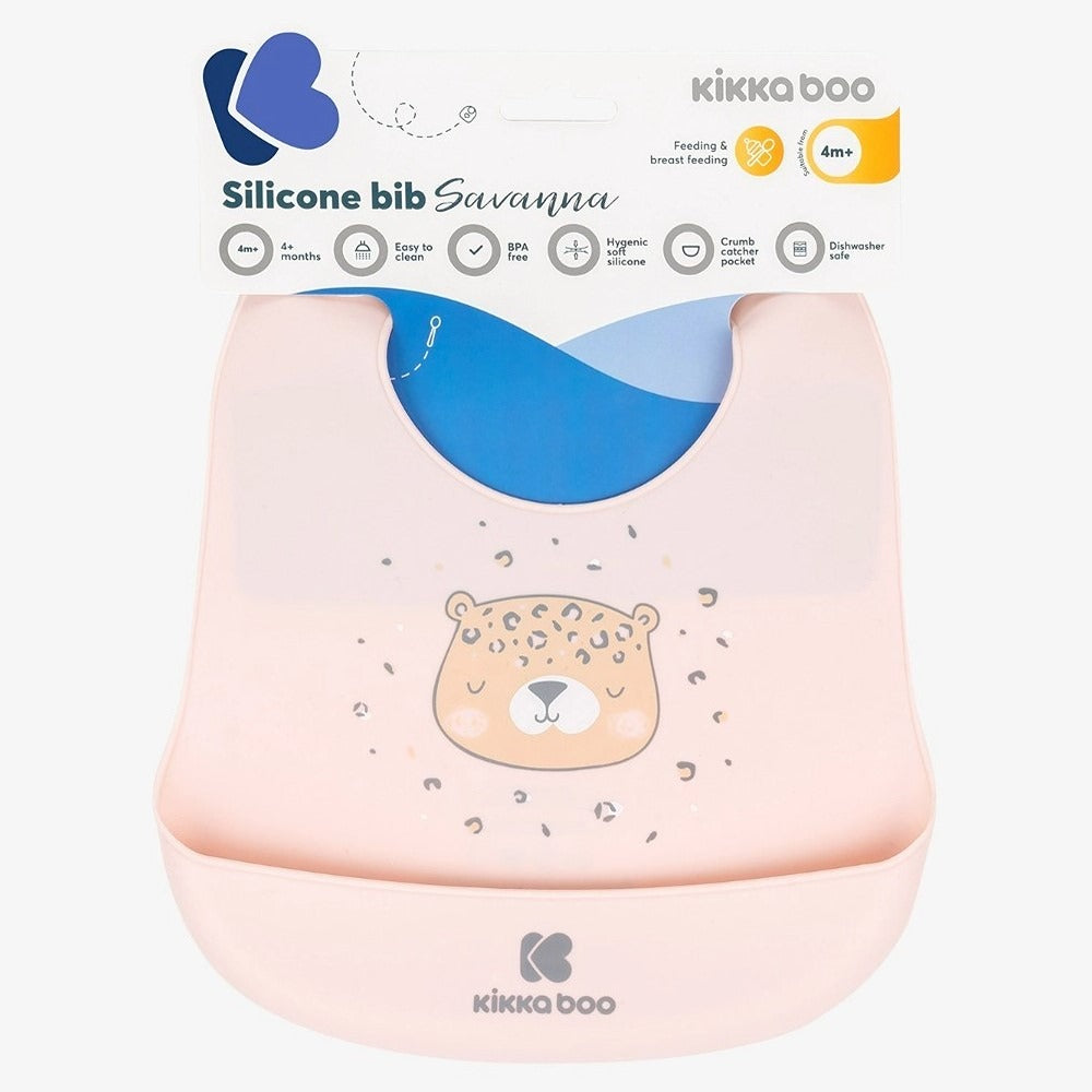 KikkaBoo Bavaglino In Silicone Savanna Rosa