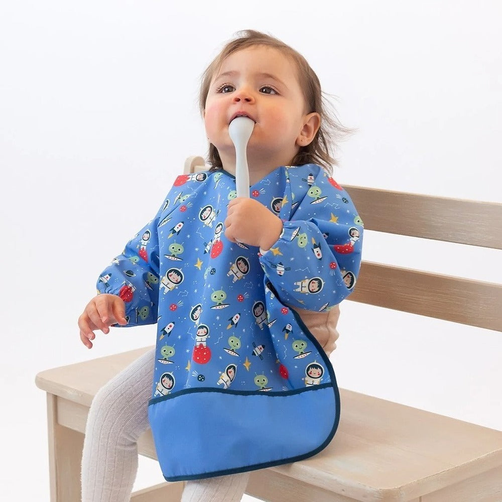 Kiokids Bavaglino Impermeabile Con Maniche Blu