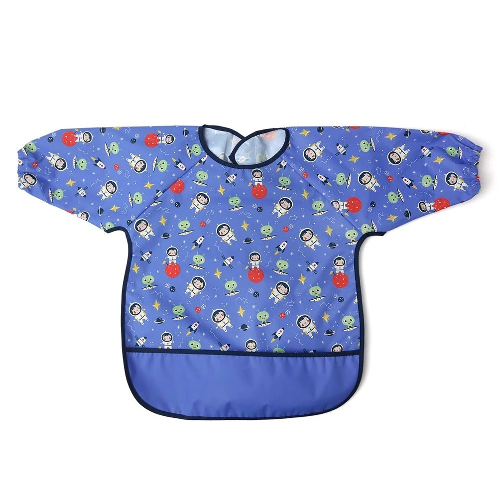 Kiokids Bavaglino Impermeabile Con Maniche Blu