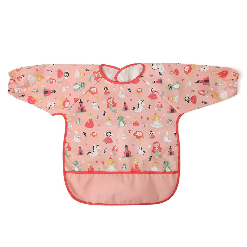 Kiokids Bavaglino Impermeabile Con Maniche Rosa