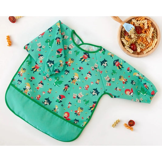Kiokids Bavaglino Impermeabile Con Maniche Verde