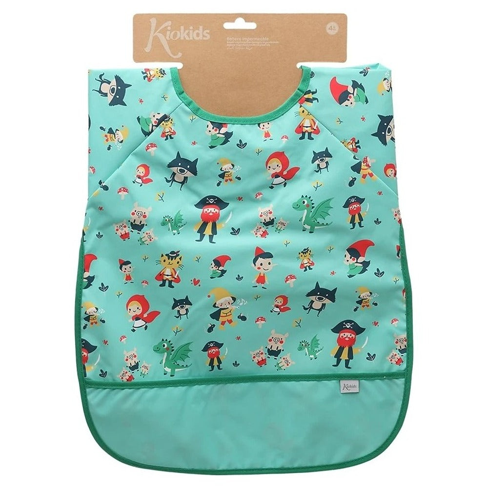 Kiokids Bavaglino Impermeabile Con Maniche Verde