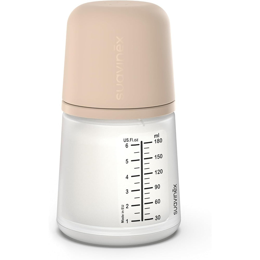 Suavinex Zero.Zero Biberon Anti-Coliche Tettarella In Silicone 180 ml Flusso Lento (S) Light 0+ Mesi