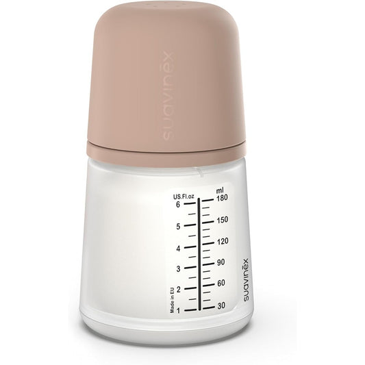 Suavinex Zero.Zero Biberon Anti-Coliche Tettarella In Silicone 180 ml Flusso Lento (S) Medium 0+ Mesi