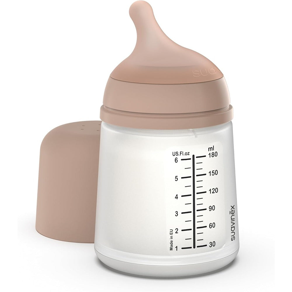 Suavinex Zero.Zero Biberon Anti-Coliche Tettarella In Silicone 180 ml Flusso Lento (S) Medium 0+ Mesi