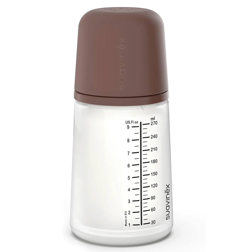 Suavinex Zero.Zero Biberon Anti-Coliche Tettarella In Silicone 270 ml Flusso Medio (M) Deep 3+ Mesi