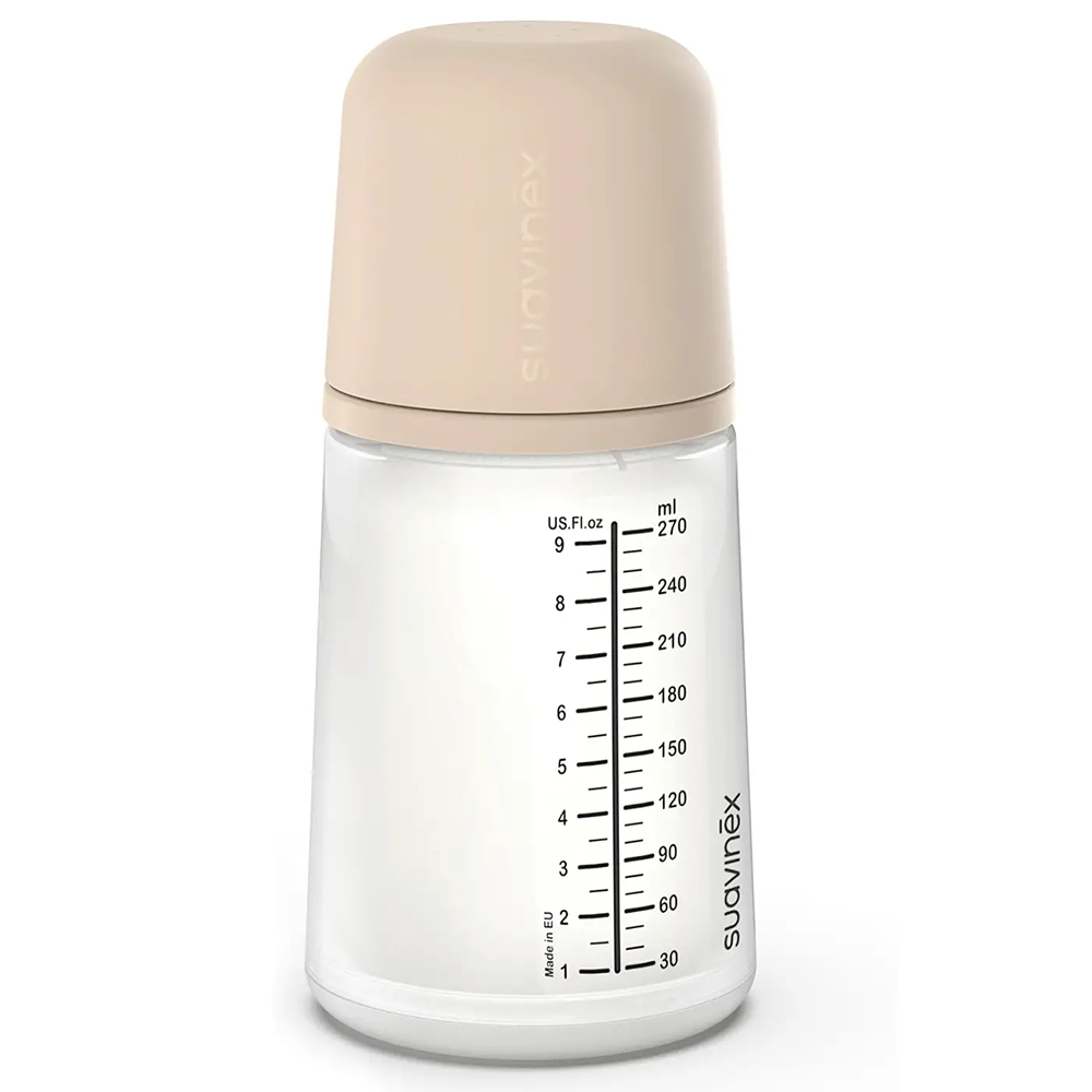 Suavinex Zero.Zero Biberon Anti-Coliche Tettarella In Silicone 270 ml Flusso Medio (M) Light 3+ Mesi