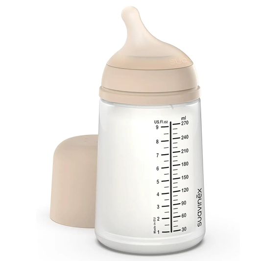 Suavinex Zero.Zero Biberon Anti-Coliche Tettarella In Silicone 270 ml Flusso Medio (M) Light 3+ Mesi