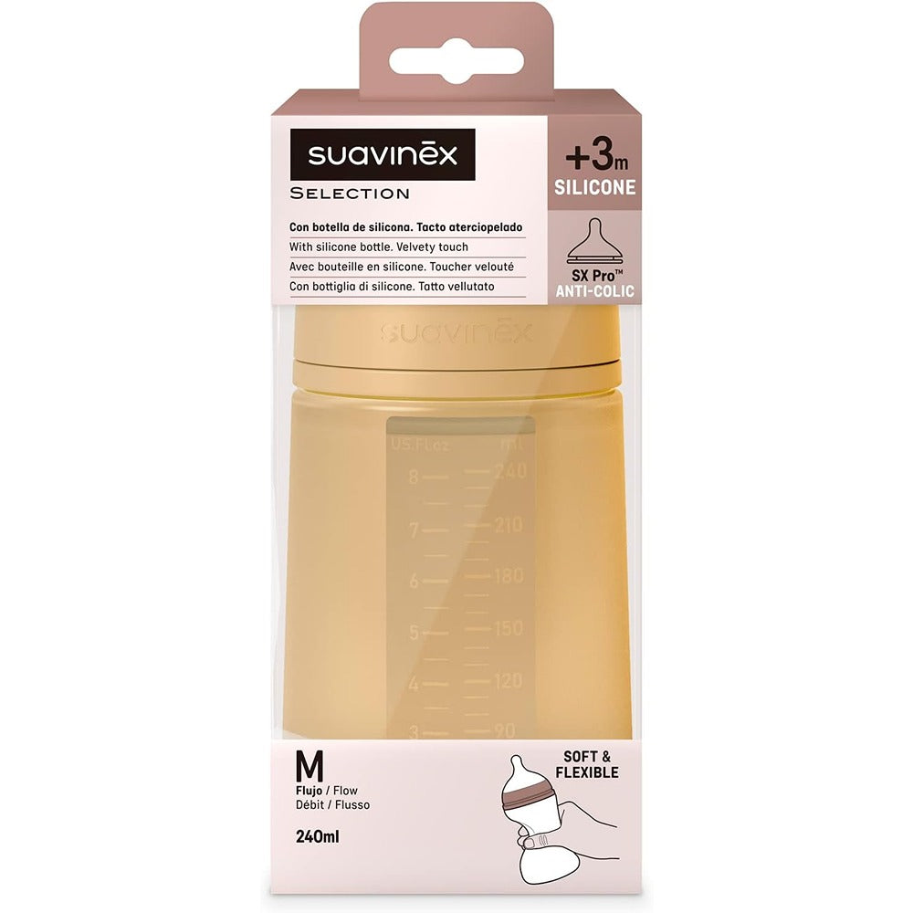 Suavinex Color Essence Biberon In silicone 240 ml Mango 3+ Mesi