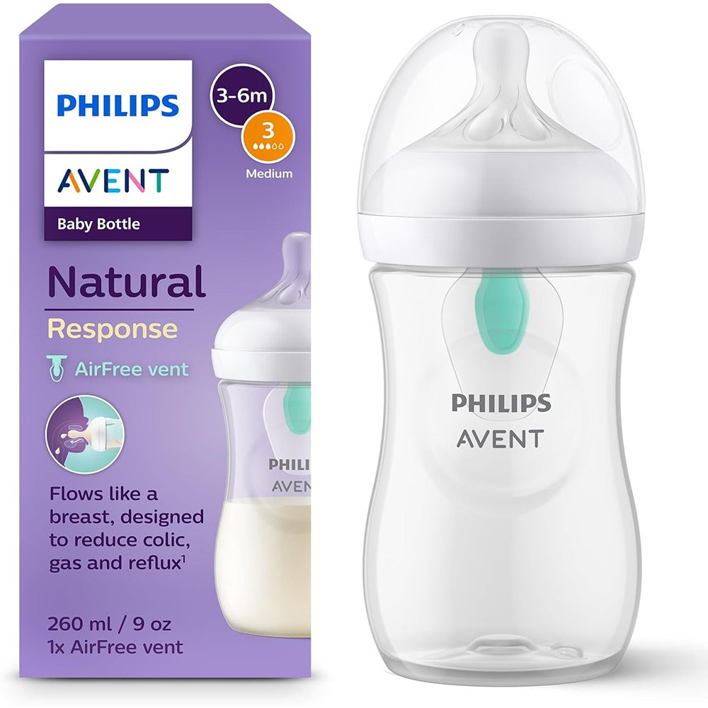 Philips Avent Natural Response Biberon Con Valvola Airfree 260 ml Tettarella 1+ Mese