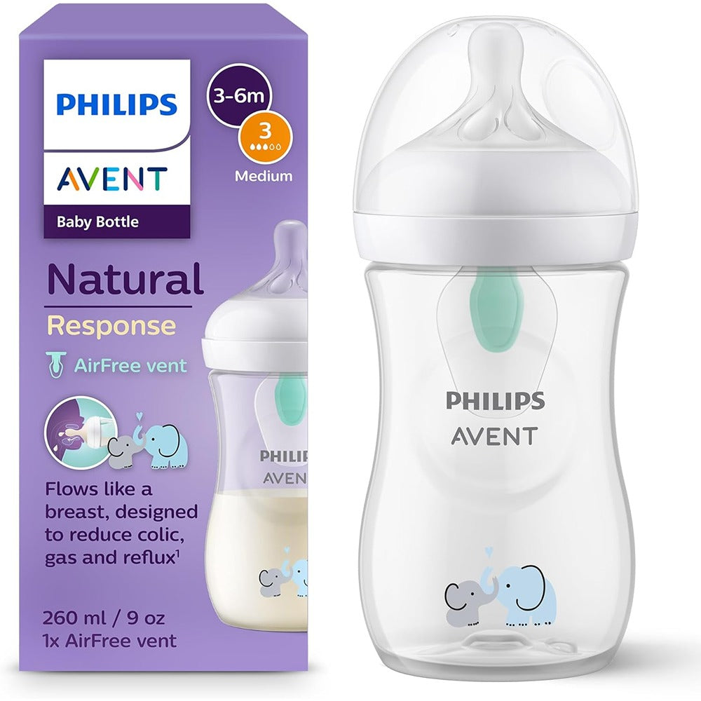 Philips Avent Natural Response Biberon Con Valvola Airfree Elefante 260 ml