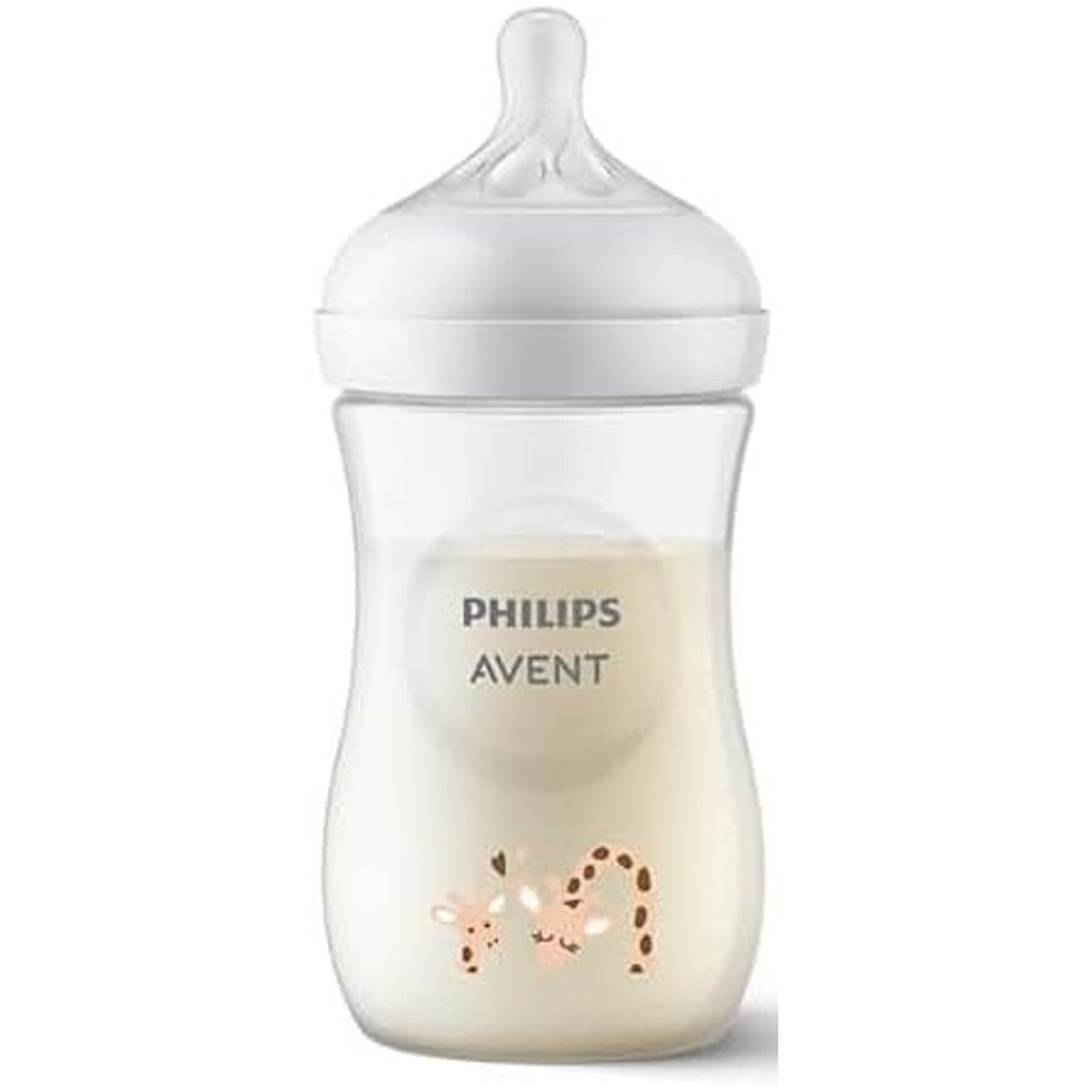Philips Avent Natural Response Biberon Decorazione Giraffe 260ml Tettarella 1+ Mese