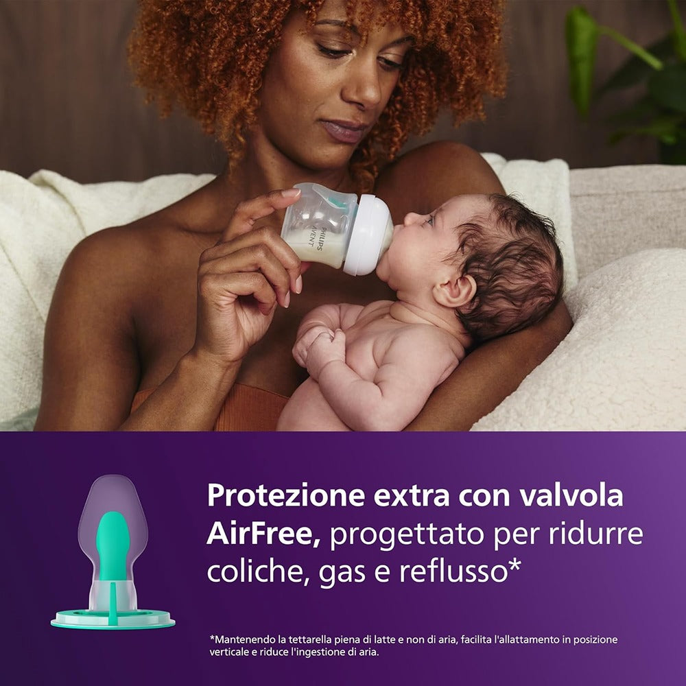 Philips Avent Natural Response Biberon Con Valvola Airfree Orso 260 ml Tettarella 1+ Mese