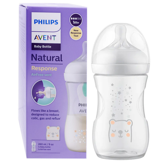 Philips Avent Natural Response Biberon Con Valvola Airfree Orso 260 ml Tettarella 1+ Mese
