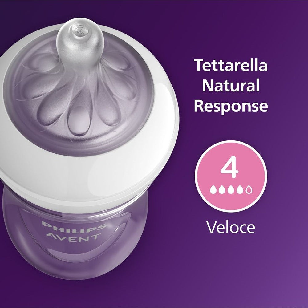 Philips Avent Natural Response Biberon 330ml Tettarella Flusso Veloce 6+ Mesi