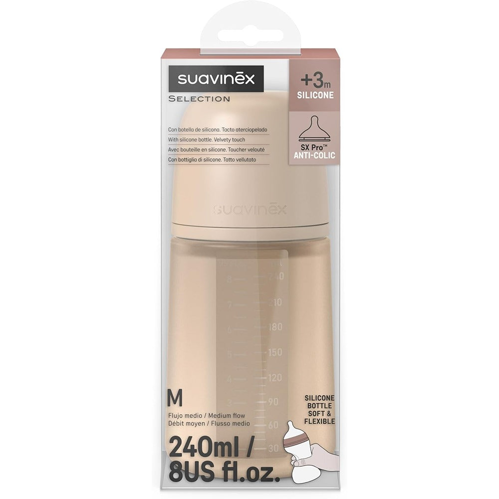 Suavinex Color Essence Biberon In silicone 240 ml Nocciola 3+ Mesi