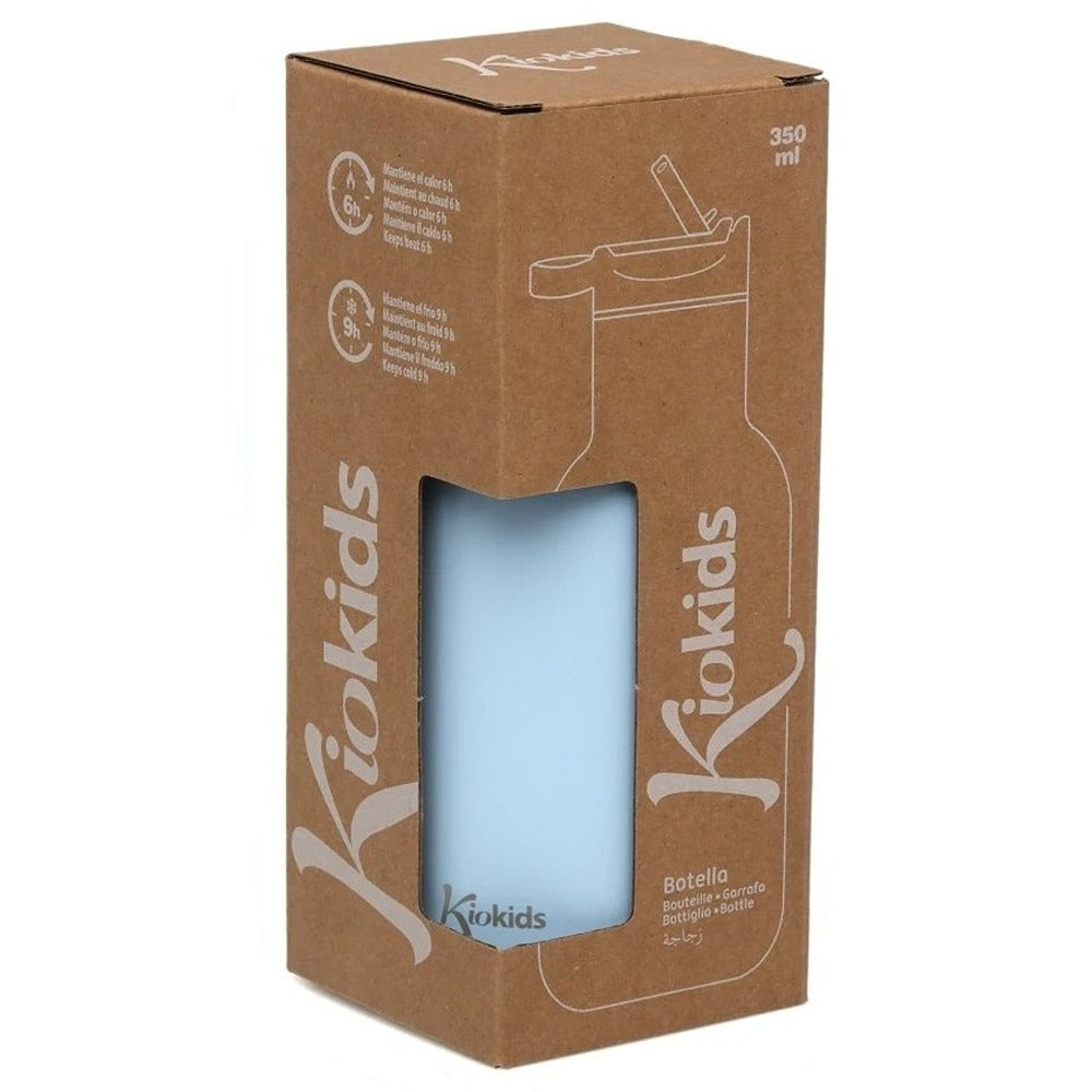 Kiokids Bottiglia In Acciaio Inox 350ml Azzurro