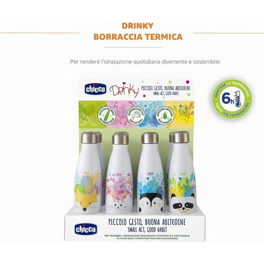Chicco Drinky Bottiglia Termica 350 ml Fantasie Assortite