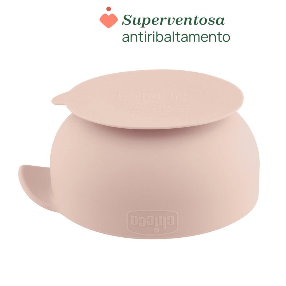 Chicco Easy Bowl Ciotola In Silicone Con Ventosa Rosa 6+ Mesi