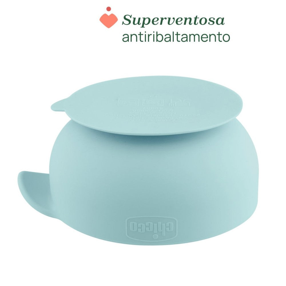 Chicco Easy Bowl Ciotola In Silicone Con Ventosa Azzurro 6+ Mesi