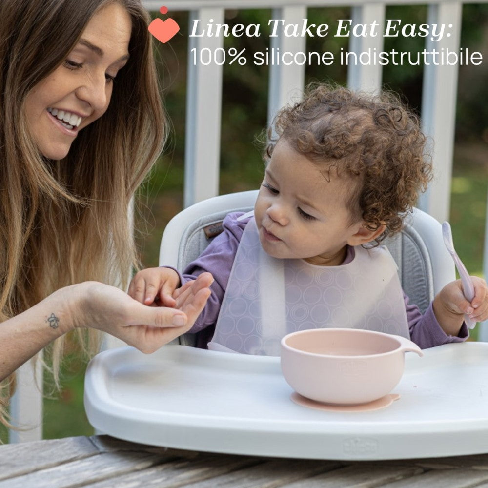Chicco Easy Bowl Ciotola In Silicone Con Ventosa Rosa 6+ Mesi