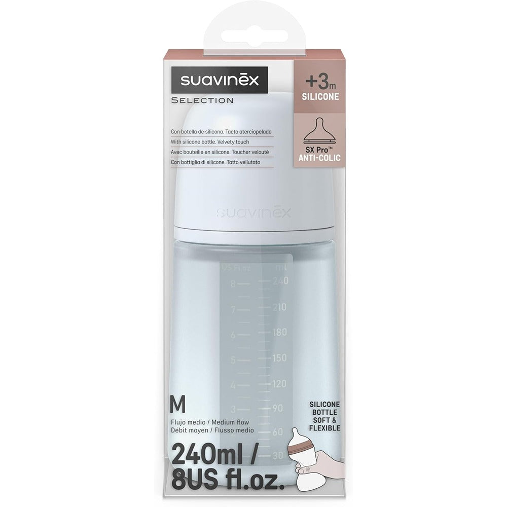 Suavinex Color Essence Biberon In silicone 240 ml Azzurro 3+ Mesi