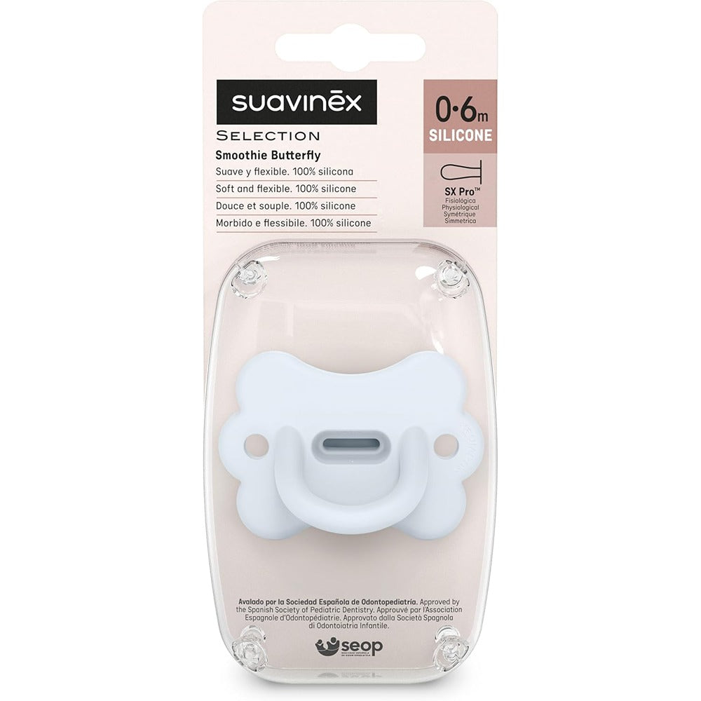 Suavinex Coulour Essence Butterfly Succhietti In Silicone Tettarella Simmetrica Sx Pro 0-6 mesi
