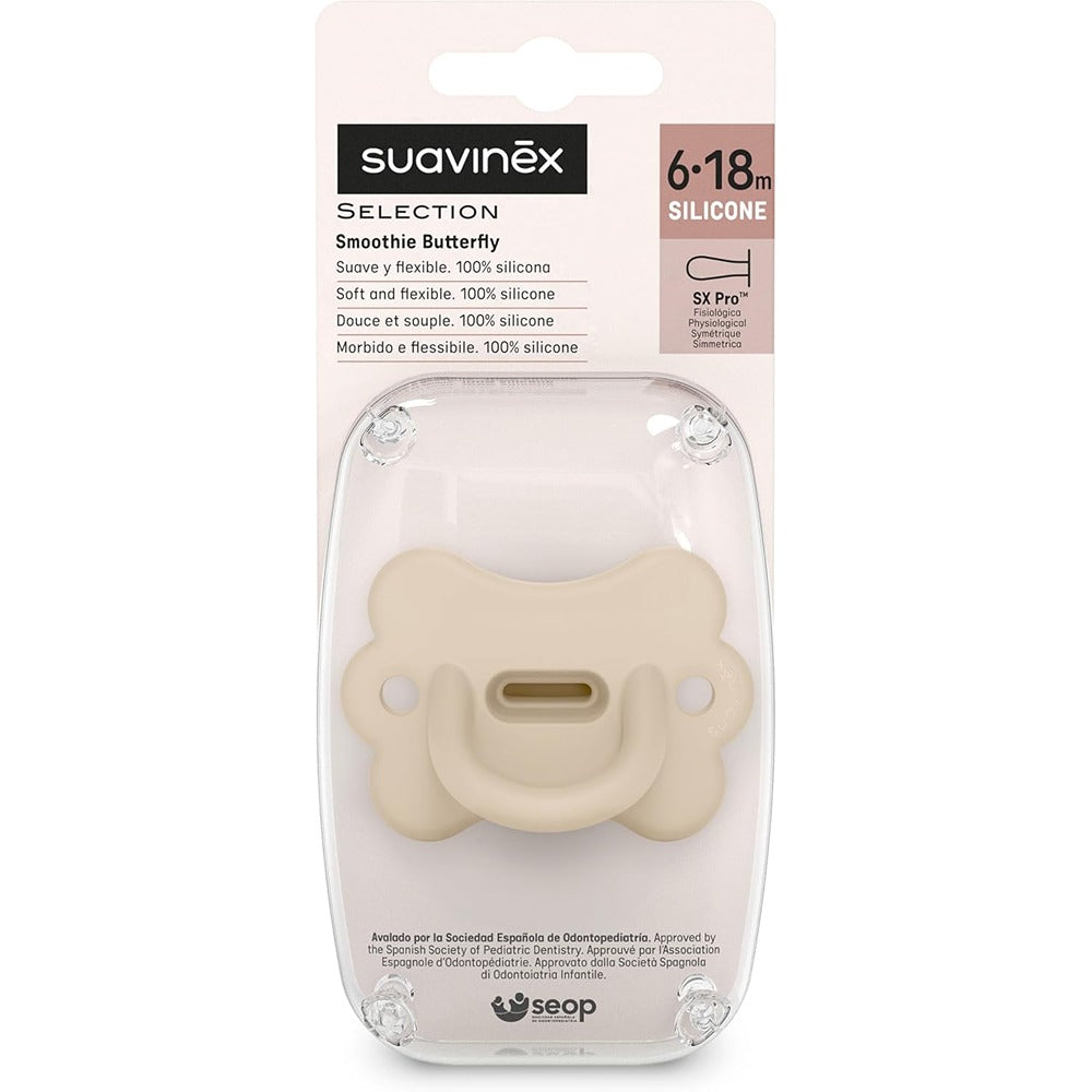 Suavinex Coulour Essence Butterfly Succhietti In Silicone Tettarella Simmetrica Sx Pro 6-18 mesi