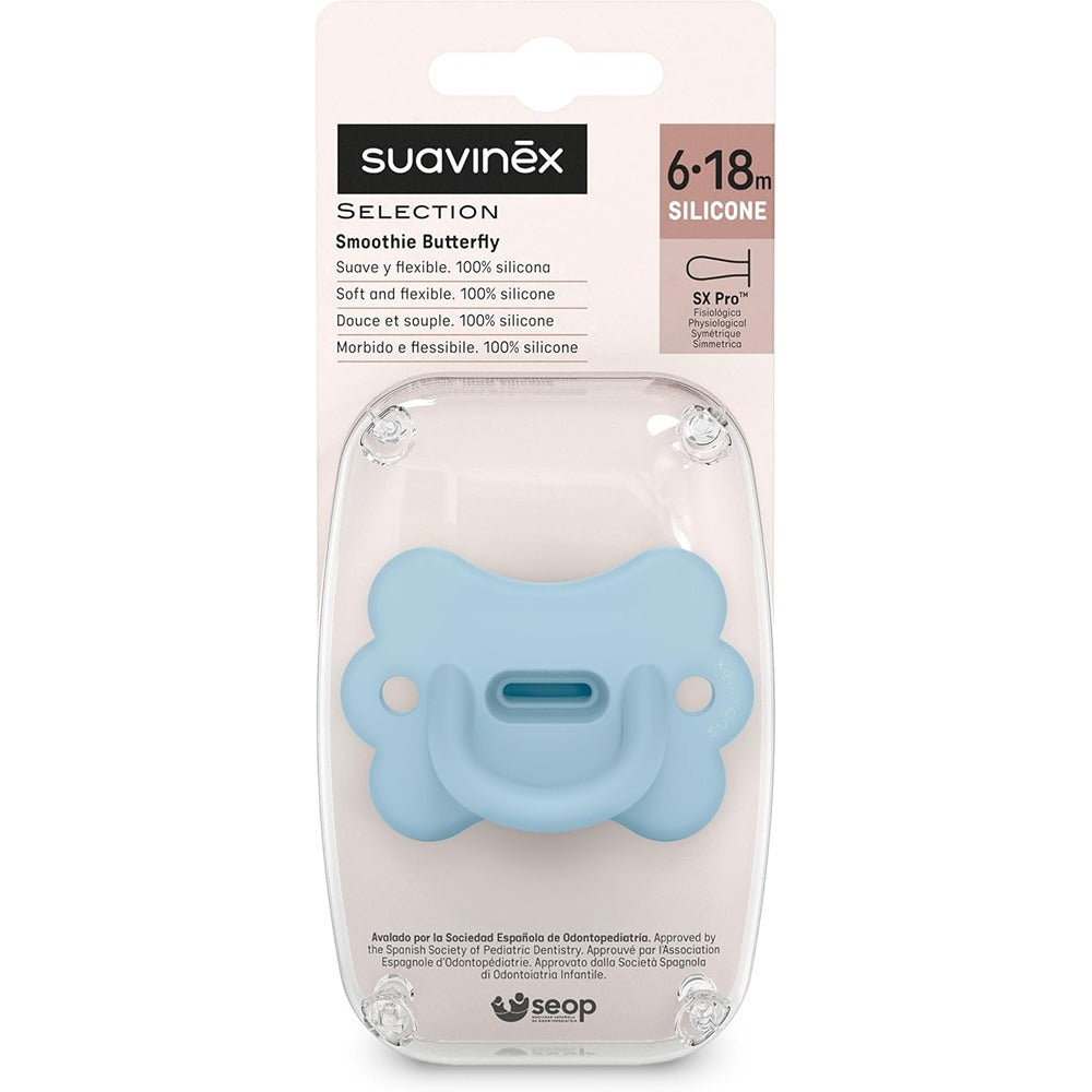 Suavinex Coulour Essence Butterfly Succhietti In Silicone Tettarella Simmetrica Sx Pro 6-18 mesi