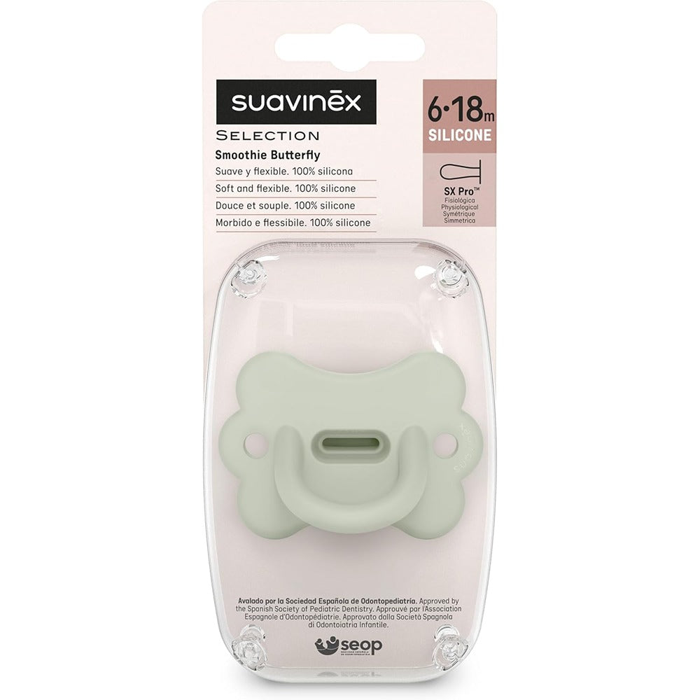 Suavinex Coulour Essence Butterfly Succhietti In Silicone Tettarella Simmetrica Sx Pro 6-18 mesi