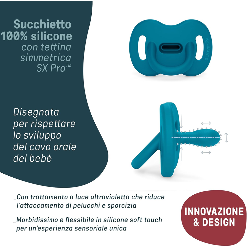 Suavinex Colour Essence Succhietto In Silicone Tettarella Fisiologica Sx Pro 6-18 Mesi
