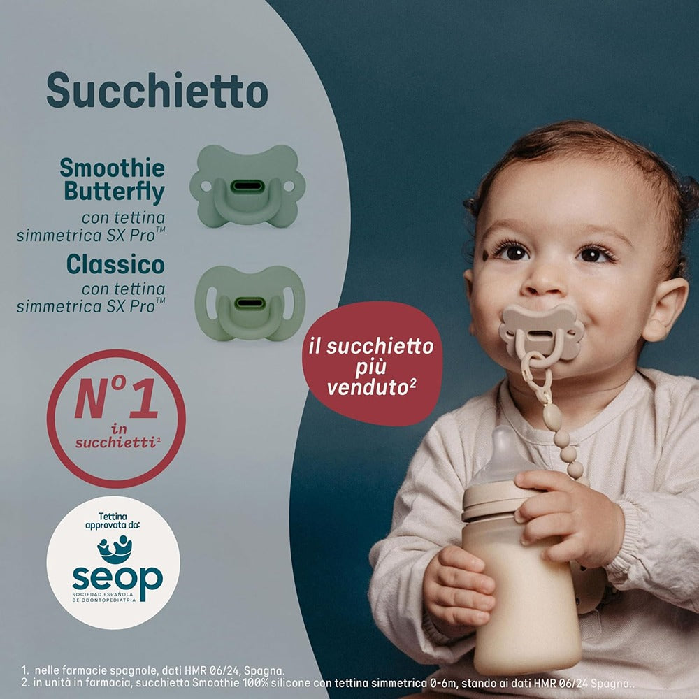 Suavinex Colour Essence Succhietto In Silicone Tettarella Fisiologica Sx Pro 6-18 Mesi