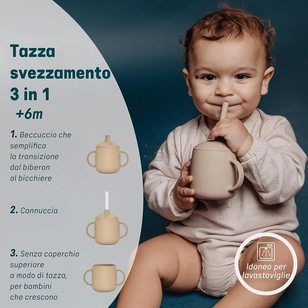 Suavinex Colour Essence Tazza Evolutiva 3 In 1 In Silicone Nude 6+ Mesi