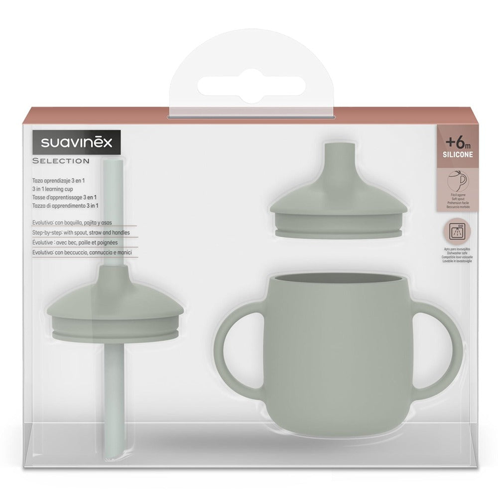 Suavinex Colour Essence Tazza Evolutiva 3 In 1 In Silicone Verde 6+ Mesi