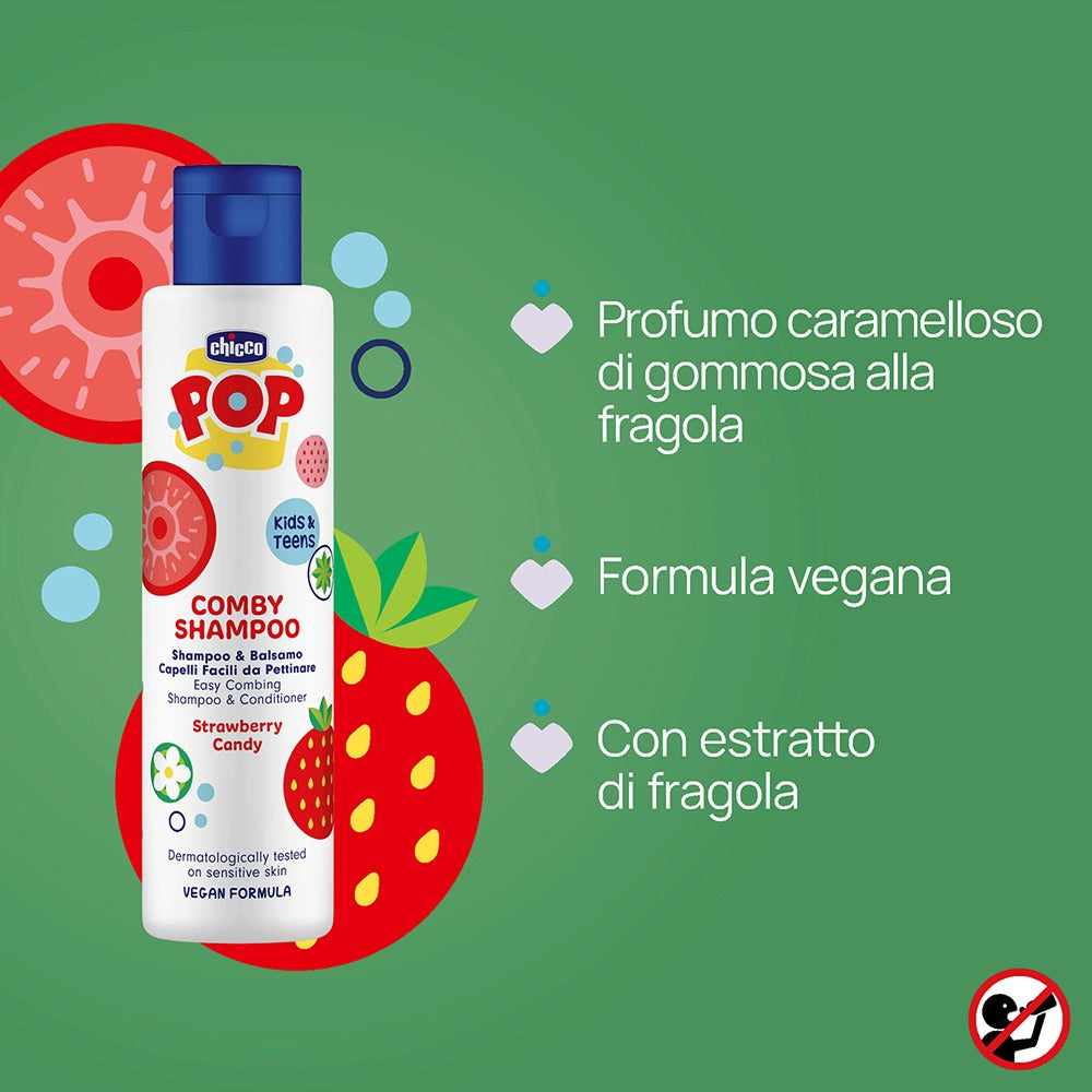 Chicco Pop Shampoo & Balsamo Strawberry Candy 250 ml