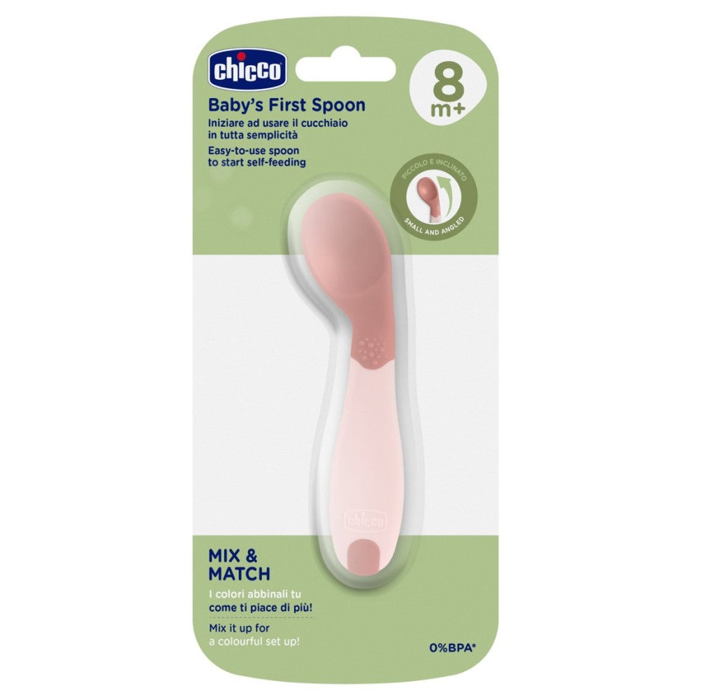 Chicco Primo Cucchiaio Angolato Rosa 8+ Mesi