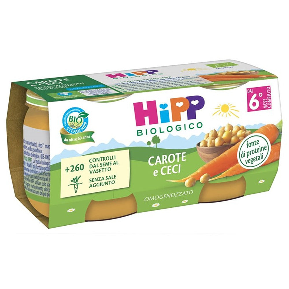 HiPP Omogeneizzato Carote E Ceci 2x80 gr
