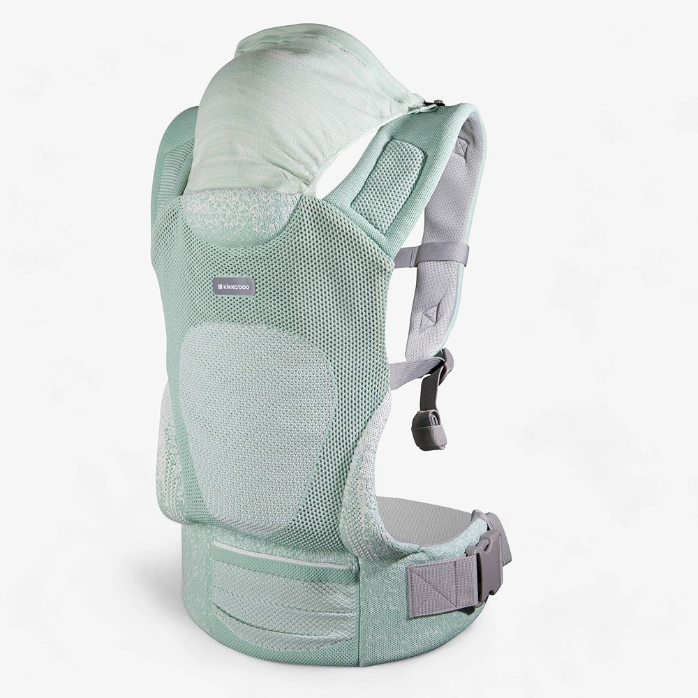 KikkaBoo Marsupio In Tessuto Con Cappuccio Hoody Menta