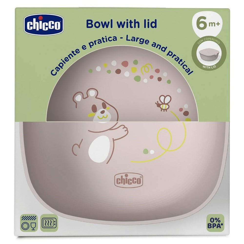 Chicco Ciotola Con Coperchio In Silicone Rosa 6+ Mesi