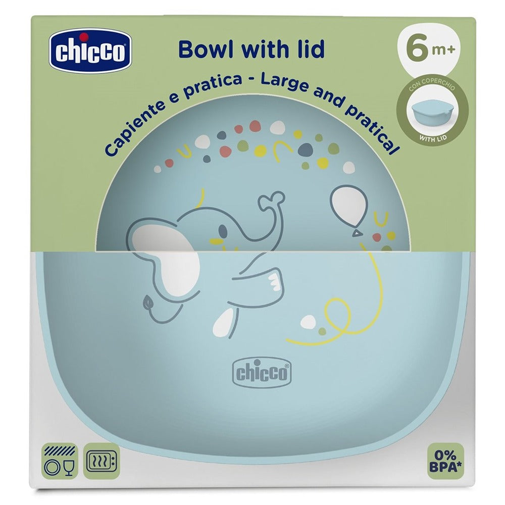 Chicco Ciotola Con Coperchio In Silicone Azzurro 6+ Mesi