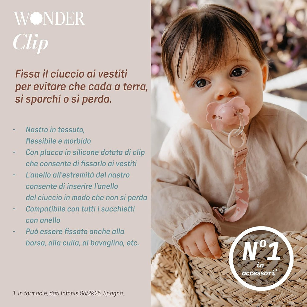 Suavinex Wonder Clip Portaciuccio In Tessuto Design Liberty Beige