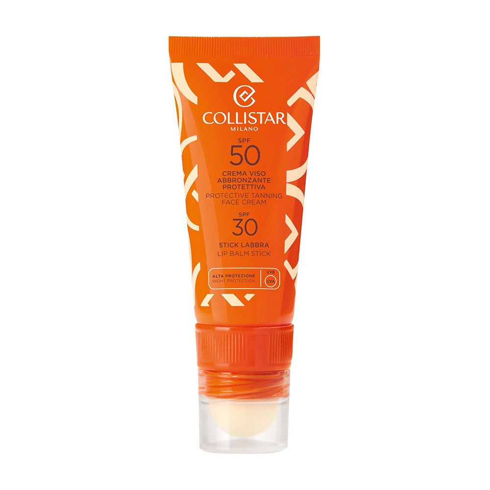 Collistar Crema Viso Abbronzante Protettiva SPF50 + Stick Labbra SPF30