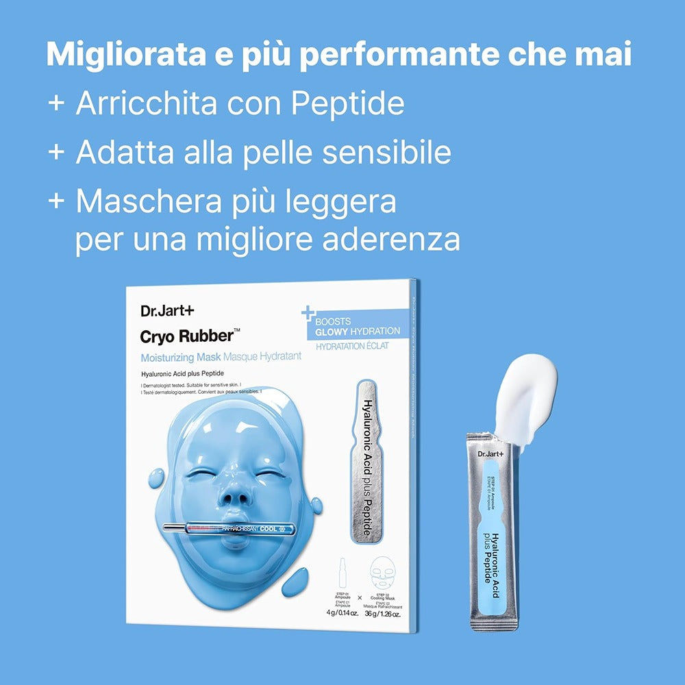 Dr.Jart+ Cryo Rubber Moisturizing Hydrogel Mask With Hyaluronic Acid - Maschera Idrogel Idratante Con Acido Ialuronico