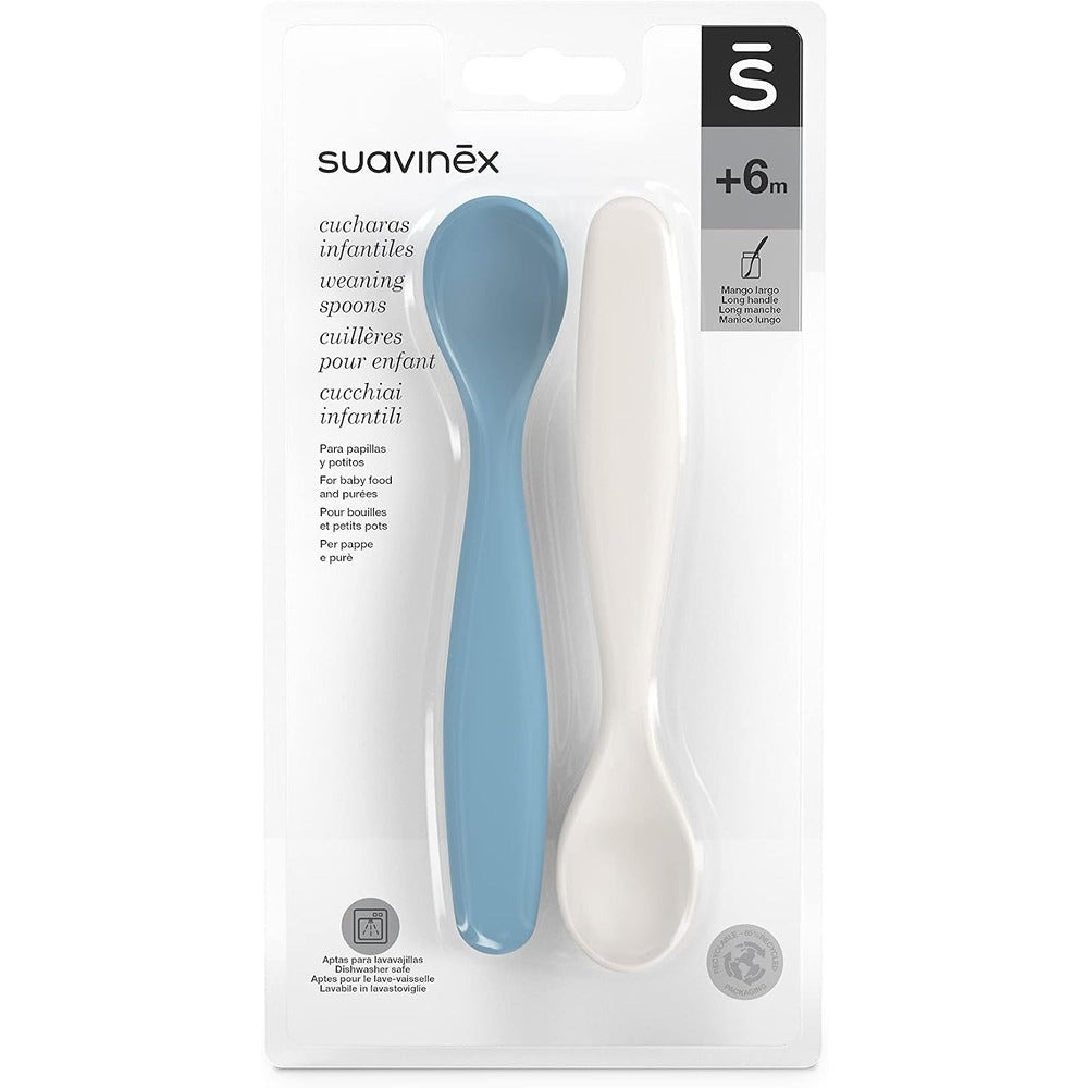 Suavinex Go Natural Set 2 Cucchiai Azzurro 6+ Mesi
