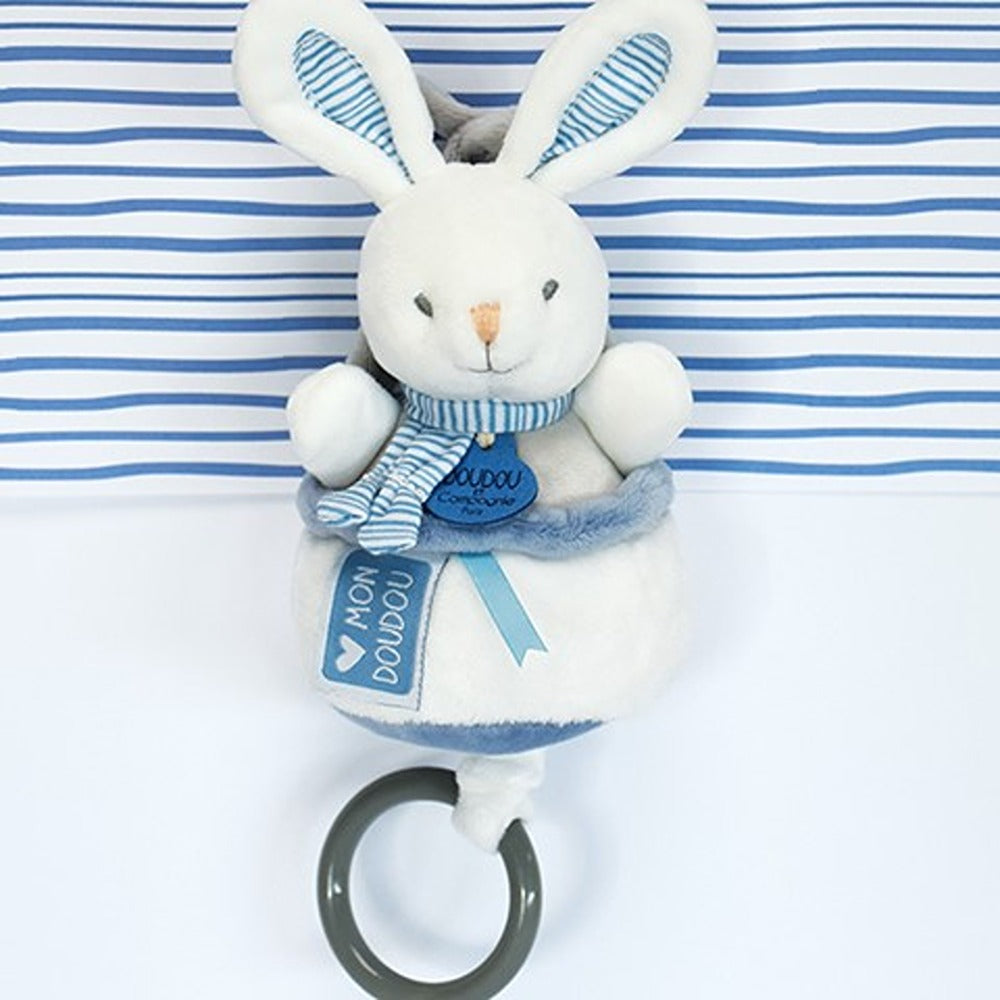Doudou Et Compagnie Carillon Coniglietto Di Peluche Blu