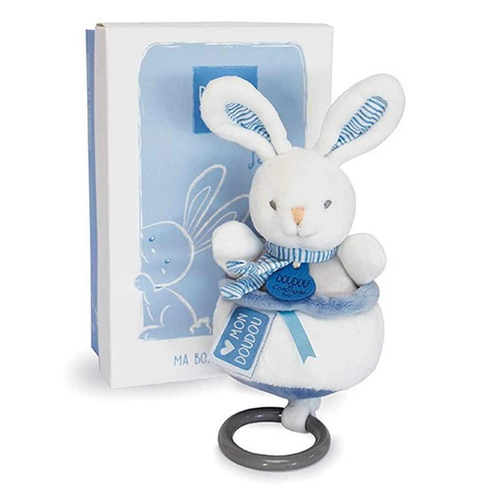 Doudou Et Compagnie Carillon Coniglietto Di Peluche Blu