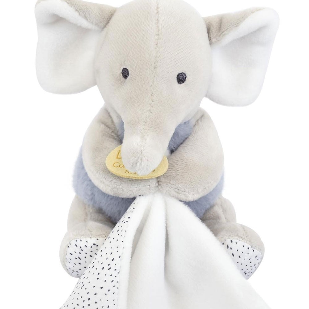 Doudou Et Compagnie Doudou Fazzoletto Con Elefante Blu
