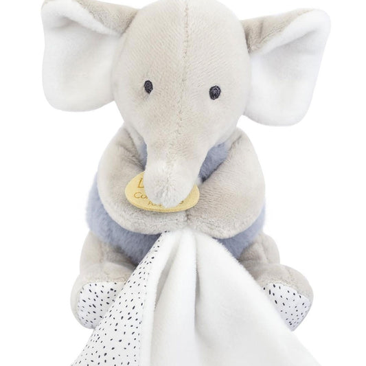 Doudou Et Compagnie Doudou Fazzoletto Con Elefante Blu